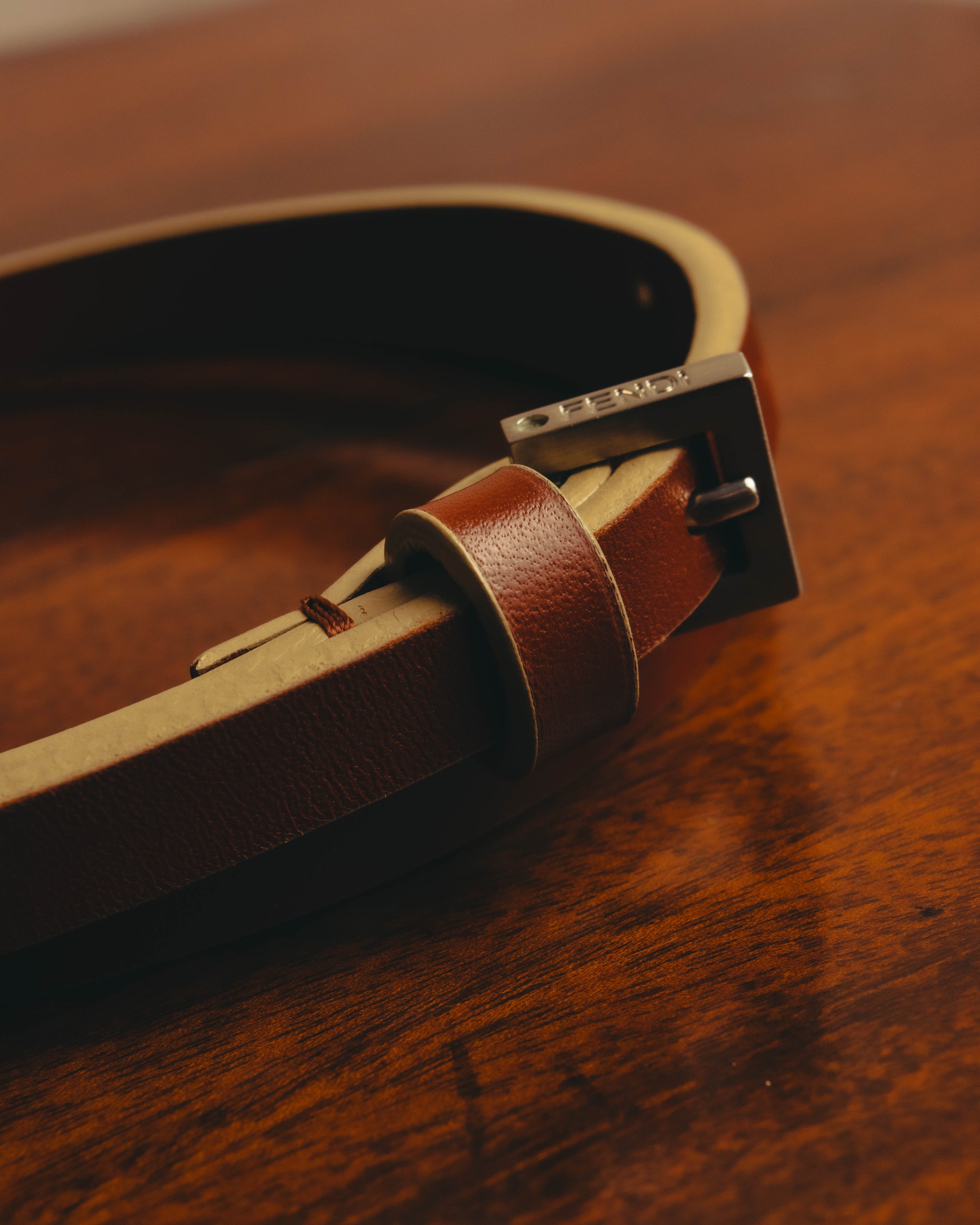 "FENDI" Classic brown leather belt