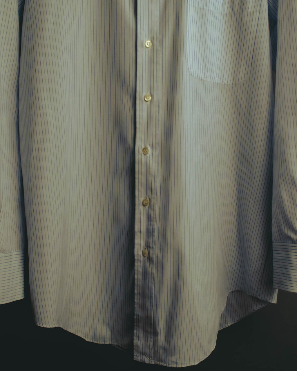 "Yves Saint Laurent" 80's-90's Striped monogram dress shirt