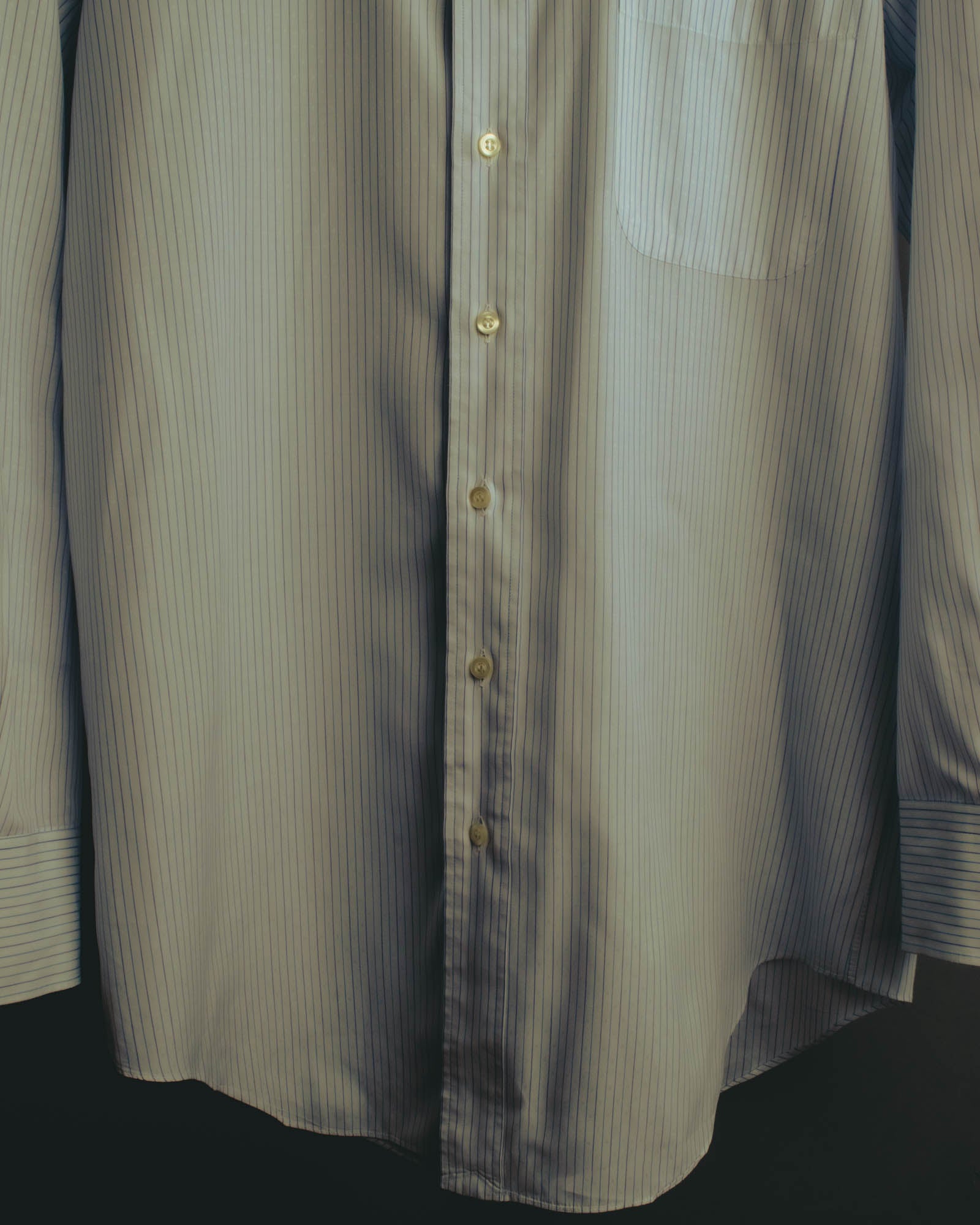 "Yves Saint Laurent" 80's-90's Striped monogram dress shirt