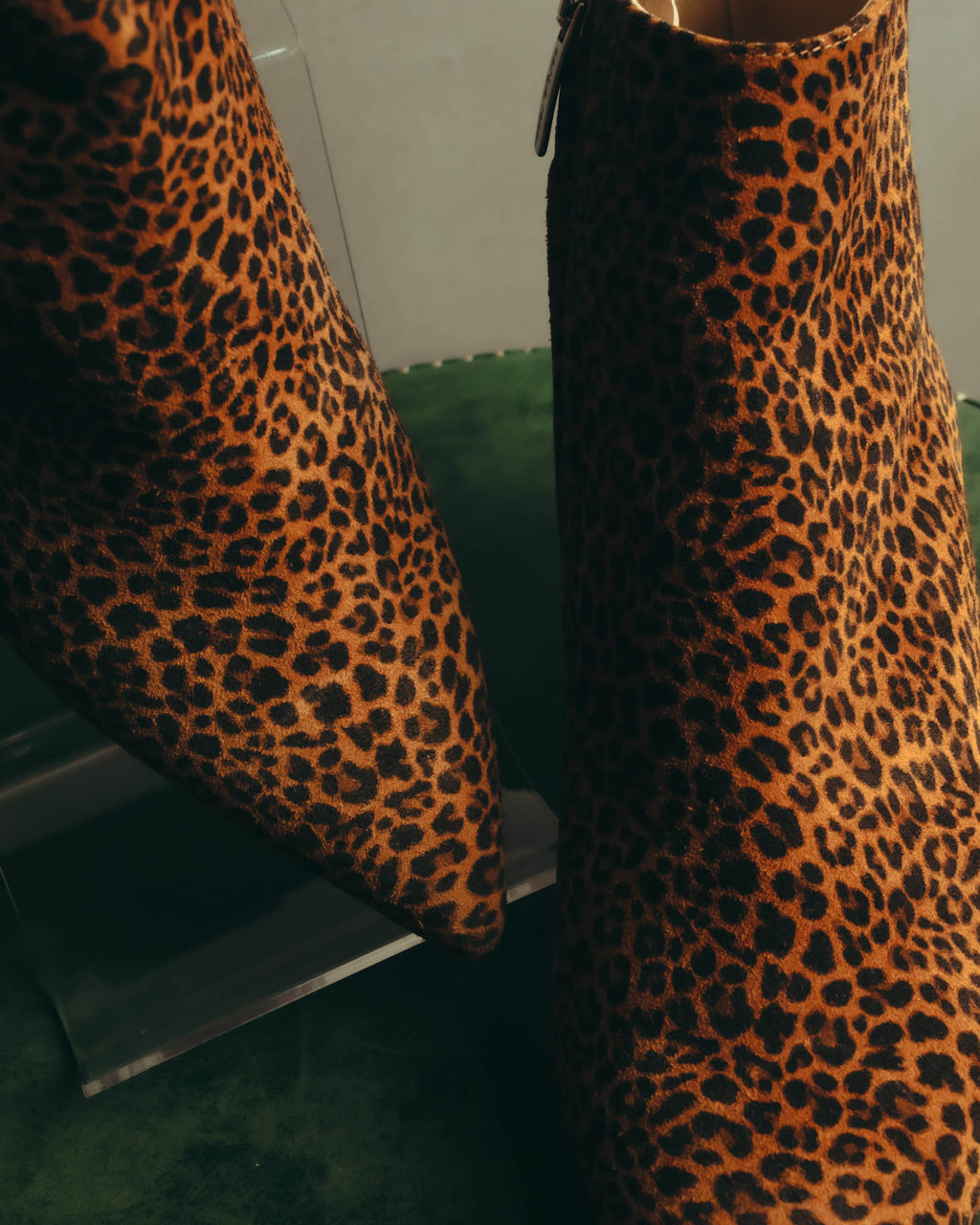 "Sergio Rossi" 2010's Leopard pattern leather ankle boots