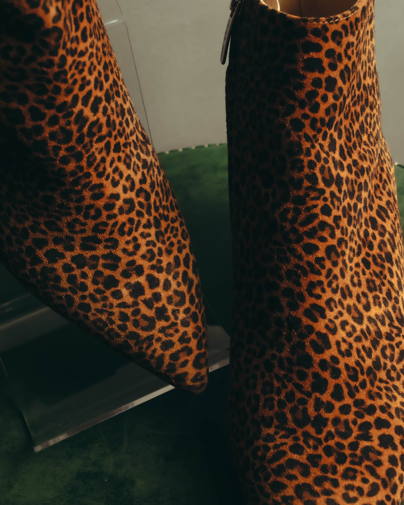 "Sergio Rossi" 2010's Leopard pattern leather ankle boots