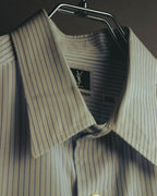 "Yves Saint Laurent" 80's-90's Striped monogram dress shirt