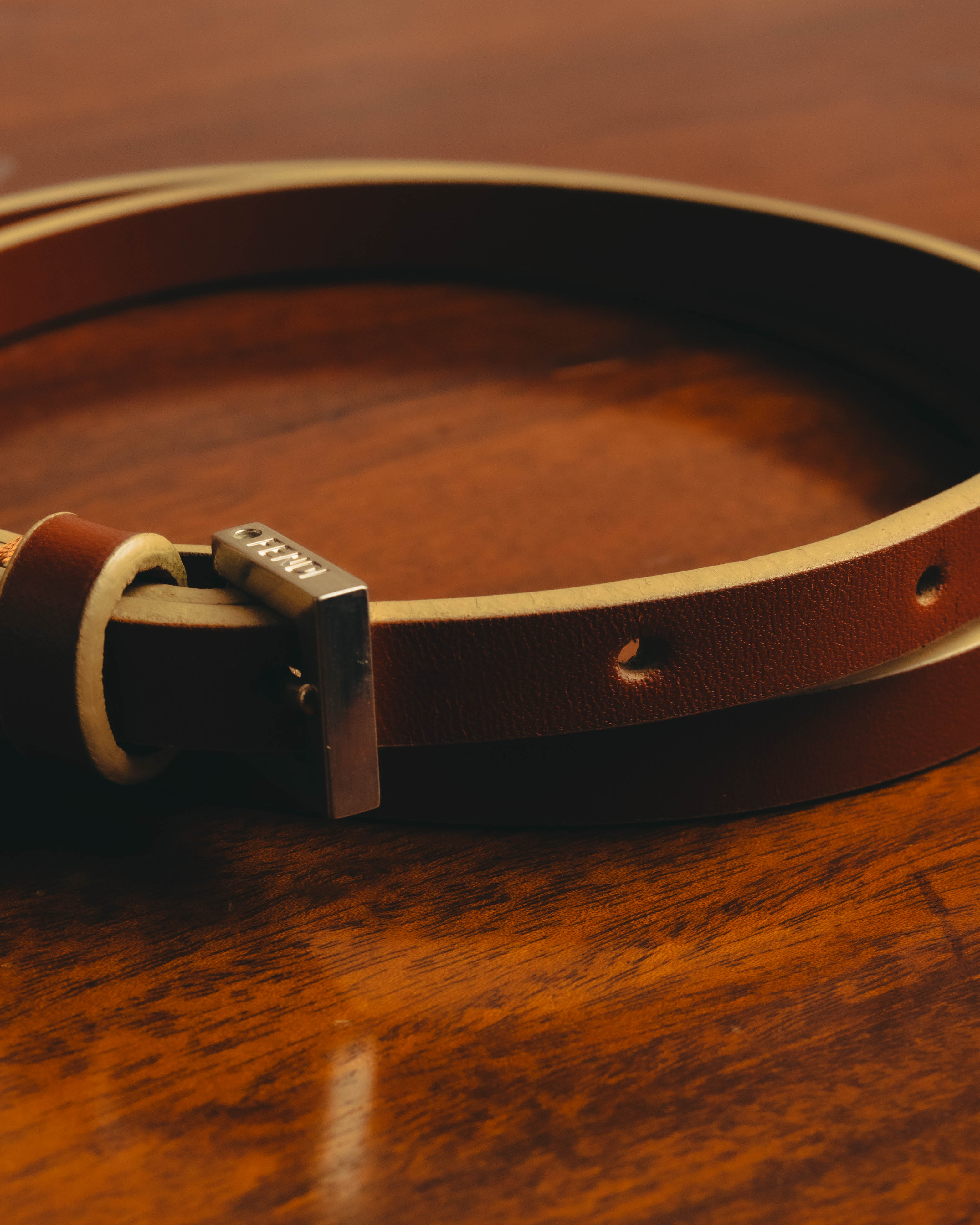 "FENDI" Classic brown leather belt