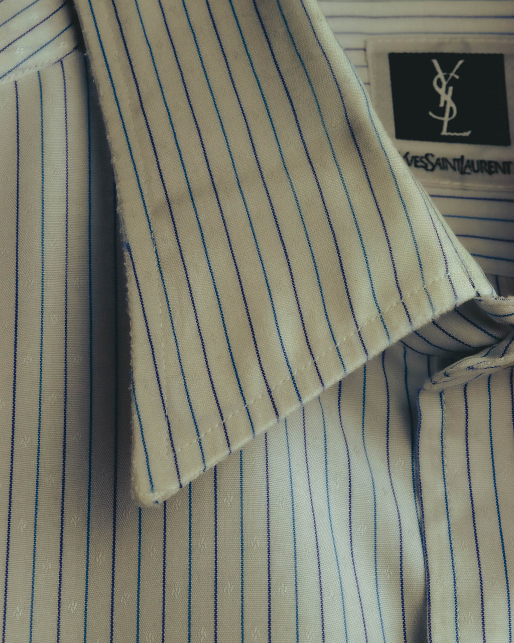 "Yves Saint Laurent" 80's-90's Striped monogram dress shirt