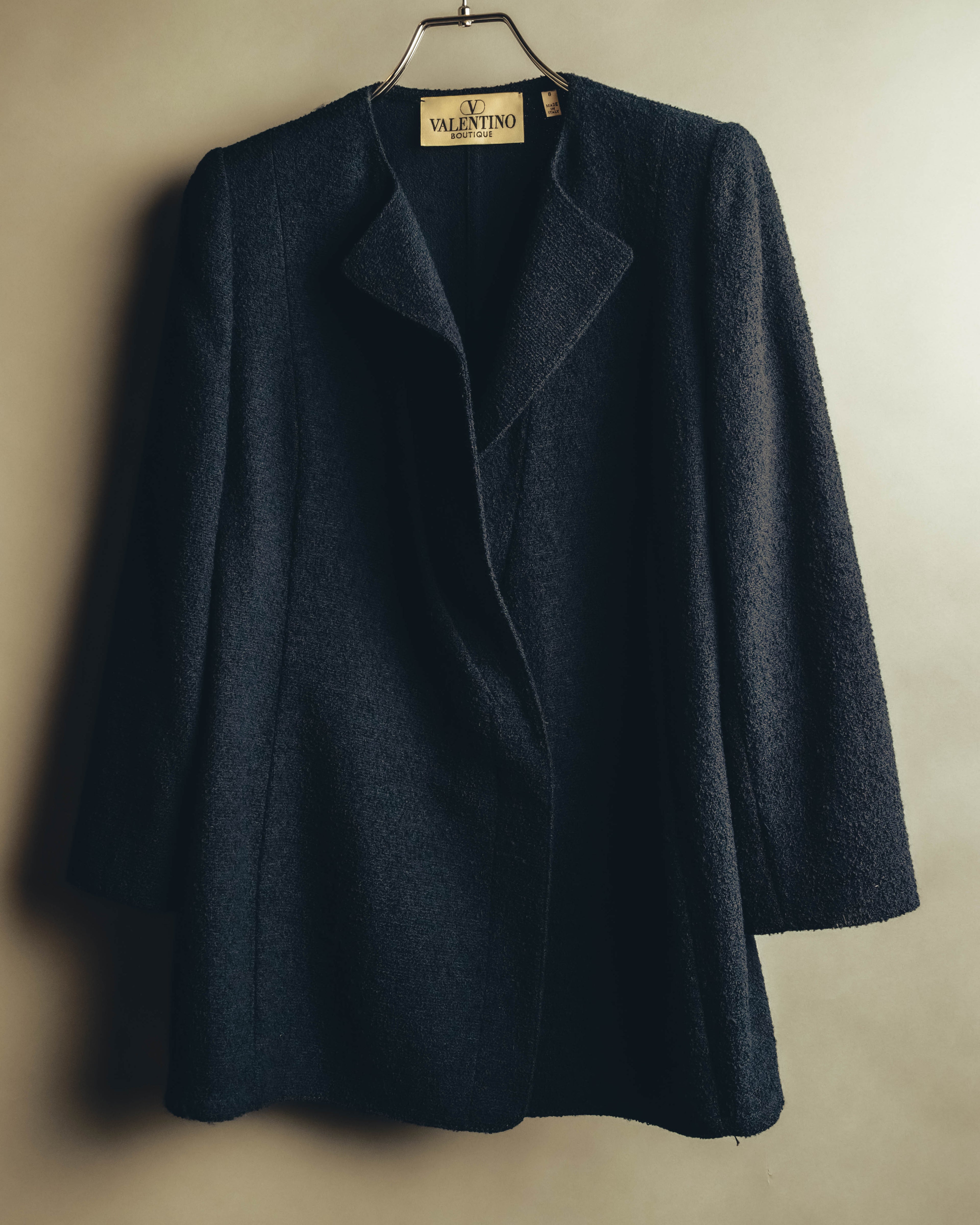 "VALENTINO BOUTIQUE" 80's-90's Textured wool blend boucle coat