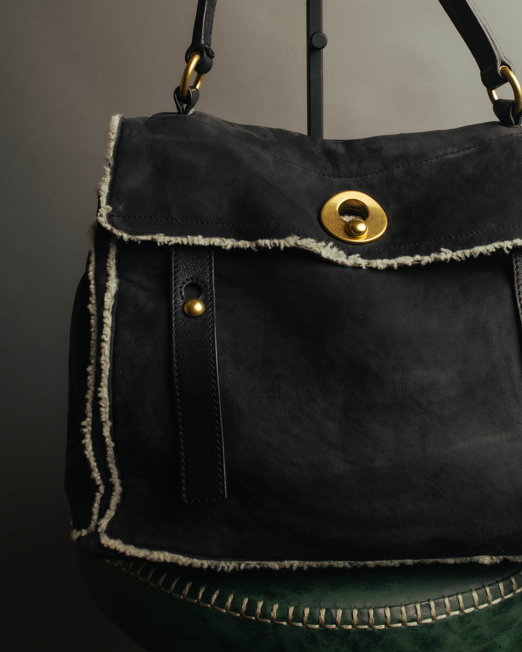 "Yves Saint Laurent" 00's-10's Shearling leather shoulder bag