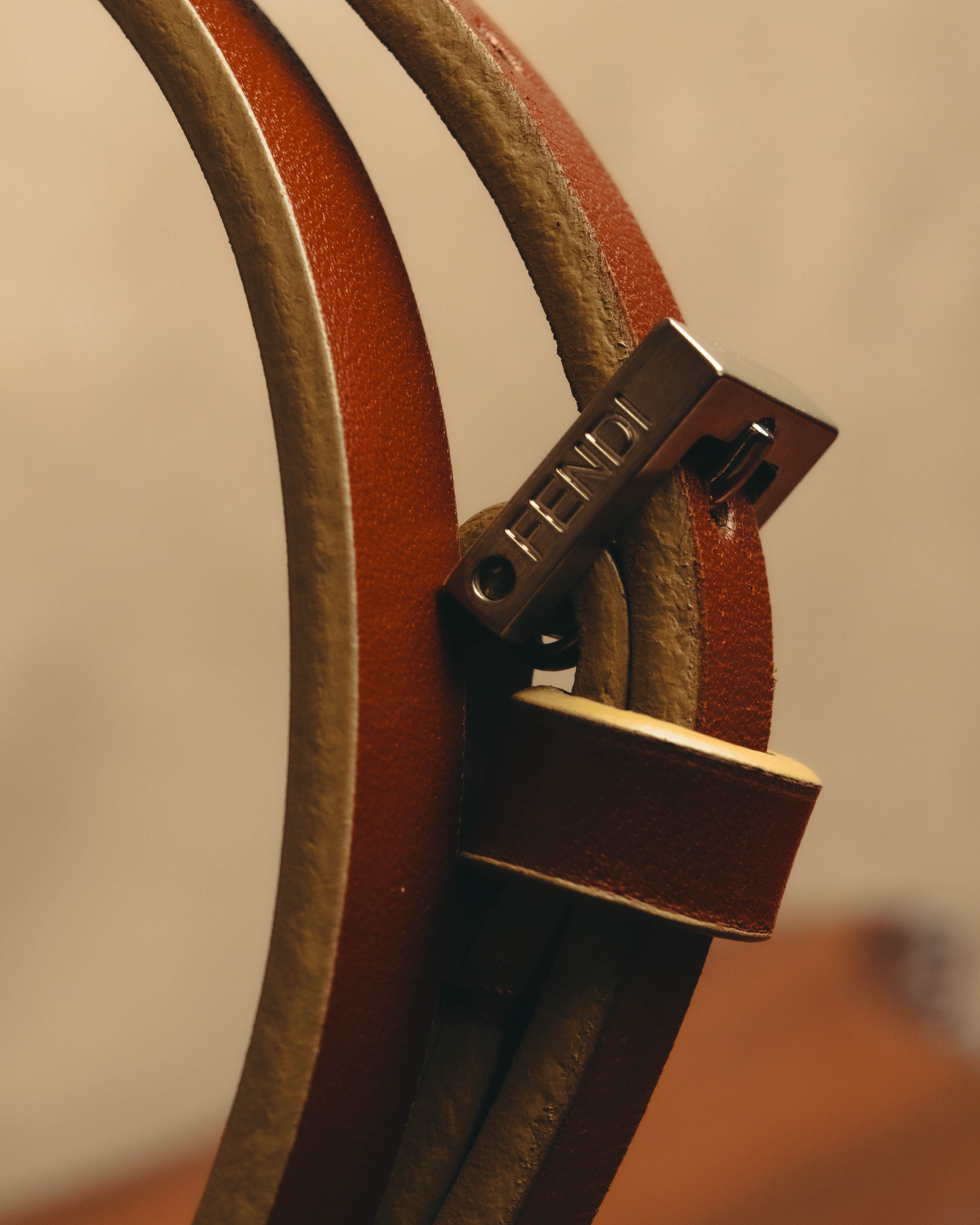 "FENDI" Classic brown leather belt
