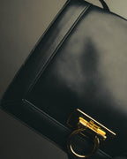 "Salvatore Ferragamo" 90's-00's Classic gancini leather shoulder bag