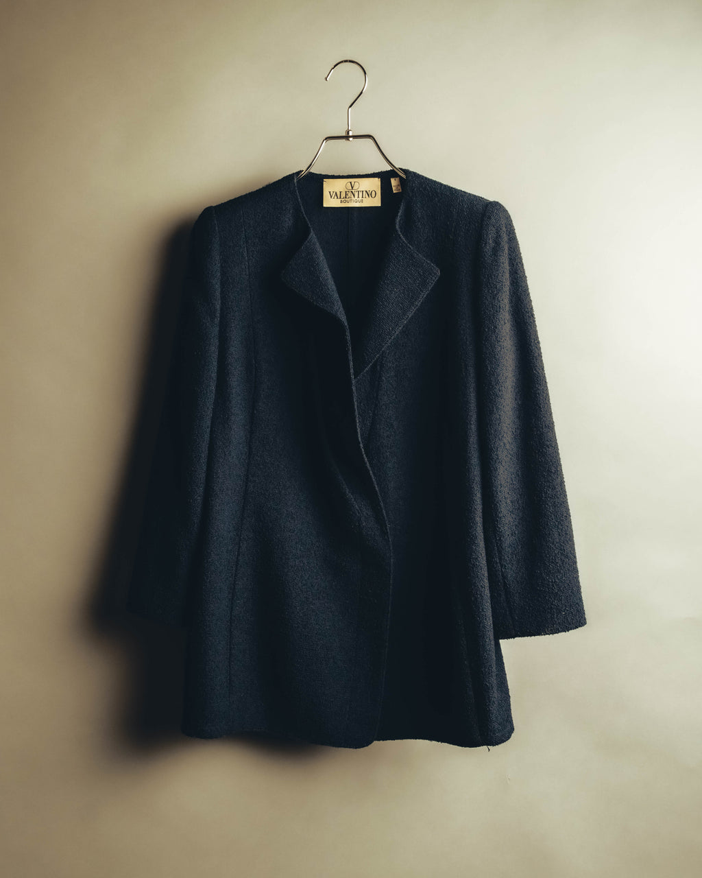 "VALENTINO BOUTIQUE" 80's-90's Textured wool blend boucle coat