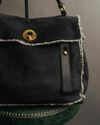 "Yves Saint Laurent" 00's-10's Shearling leather shoulder bag