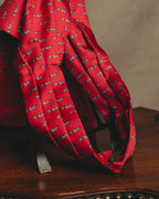 "Hermès" 80's-90's Patterned silk scarf tie