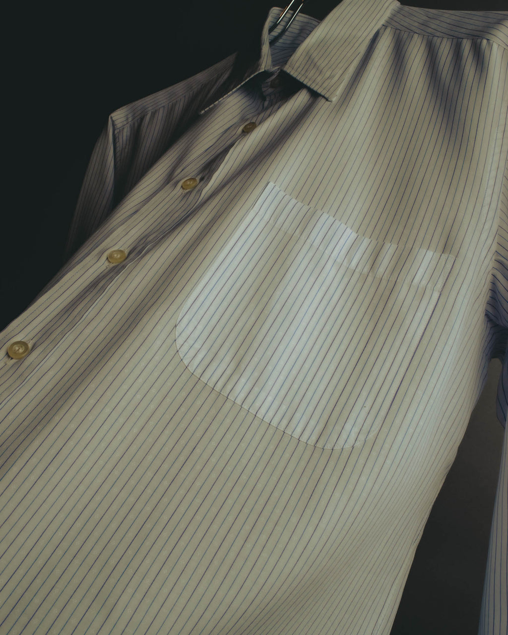 "Yves Saint Laurent" 80's-90's Striped monogram dress shirt