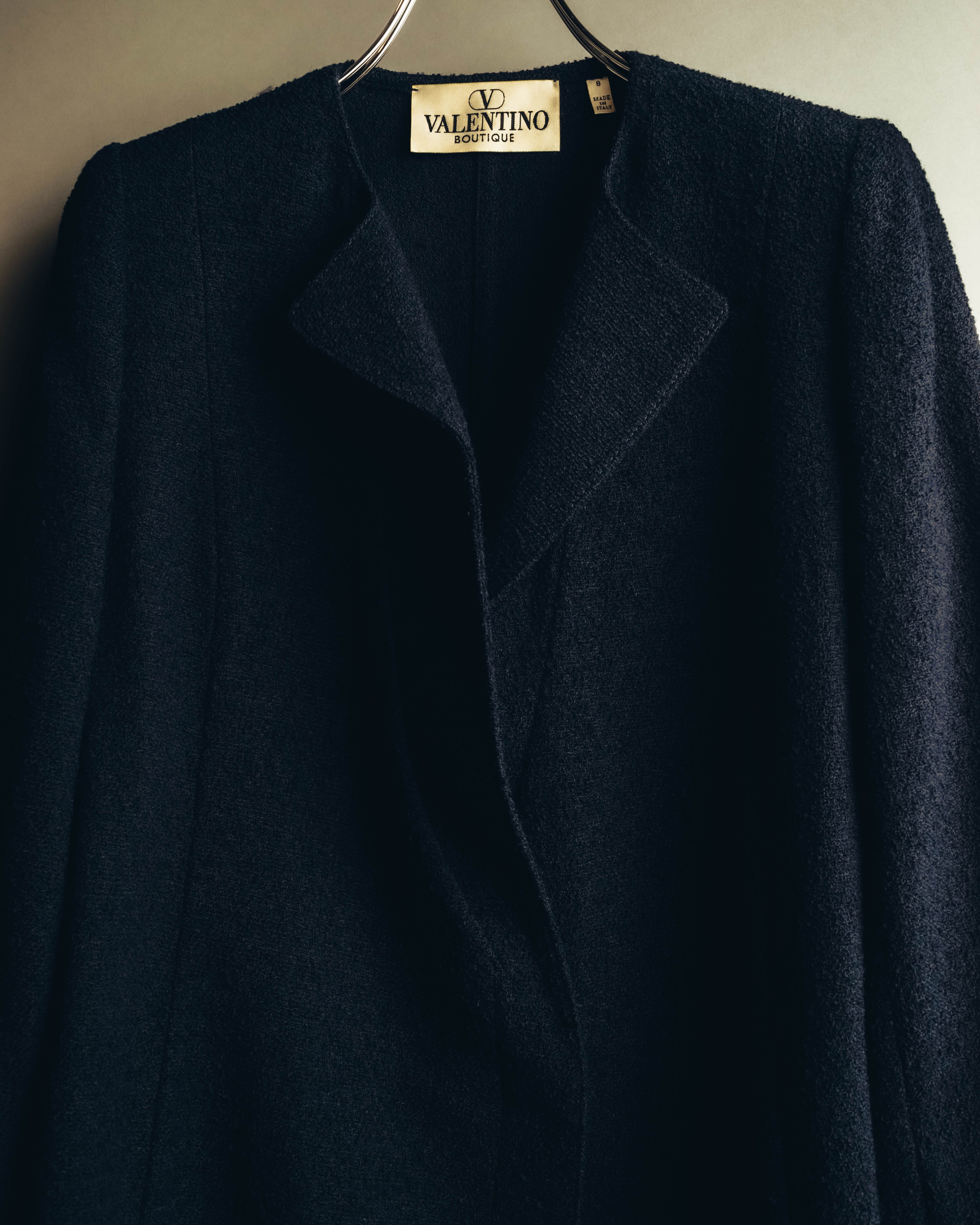 "VALENTINO BOUTIQUE" 80's-90's Textured wool blend boucle coat