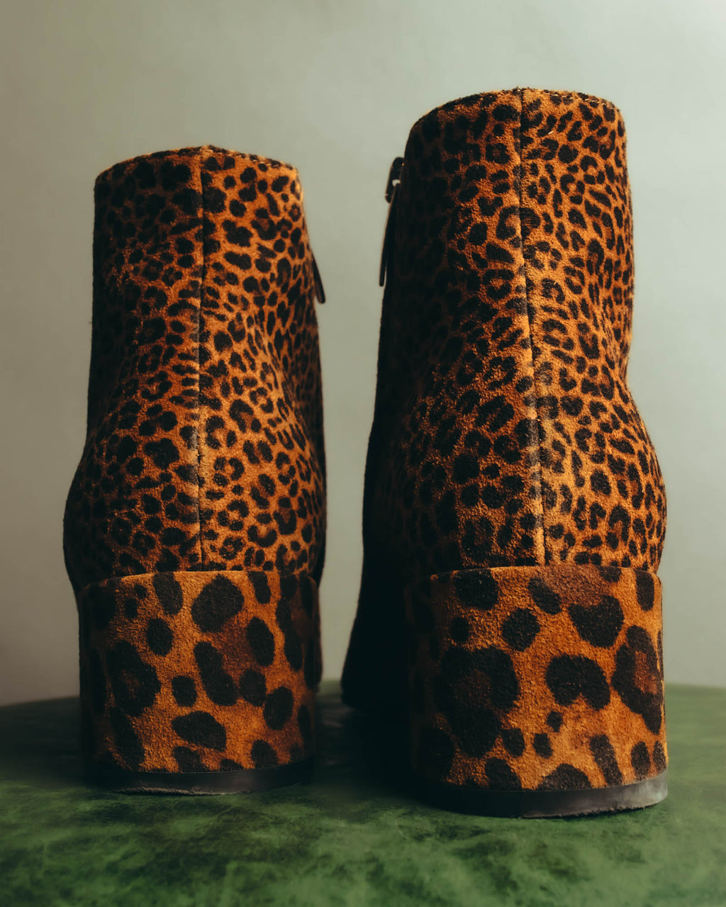 "Sergio Rossi" 2010's Leopard pattern leather ankle boots