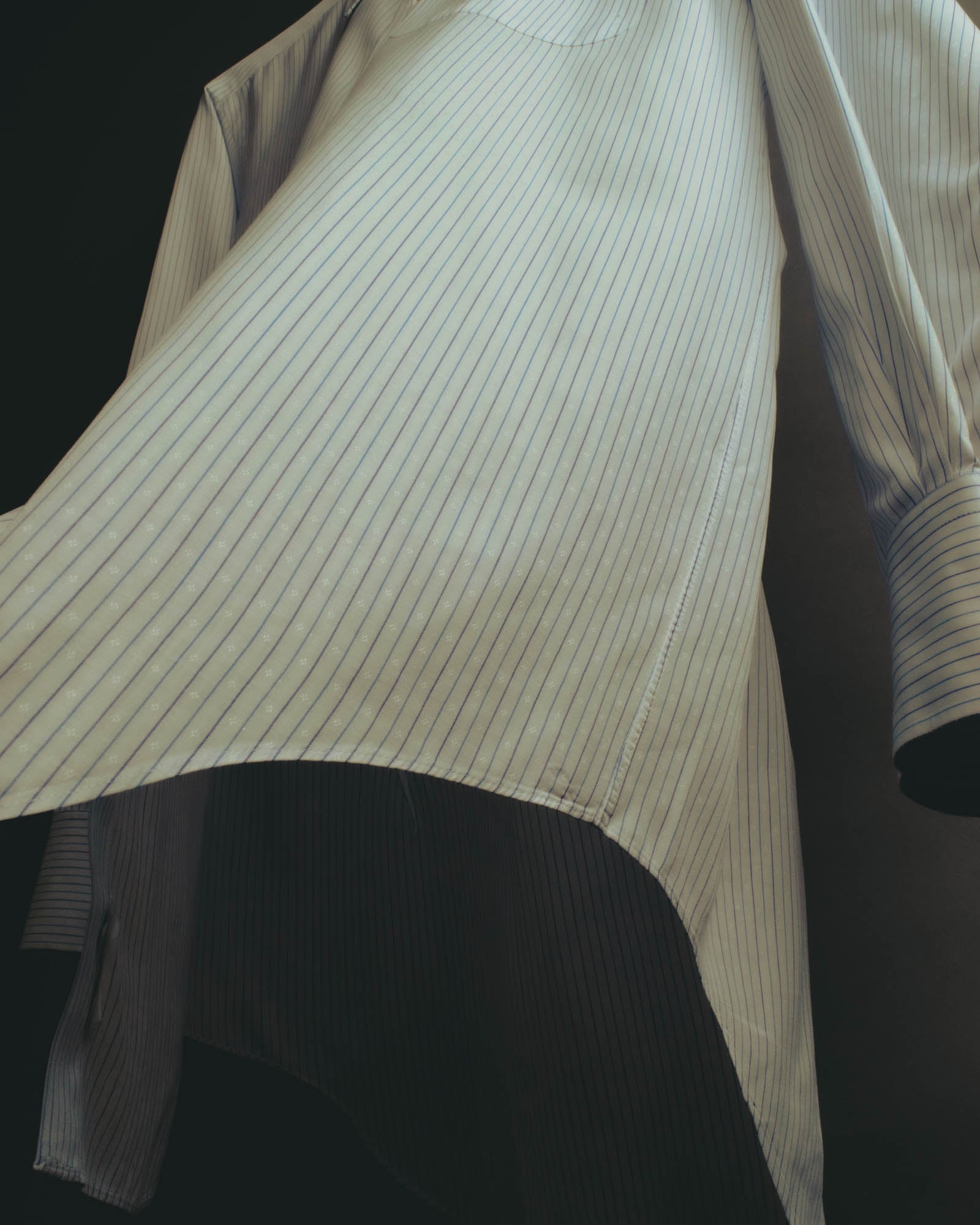 "Yves Saint Laurent" 80's-90's Striped monogram dress shirt