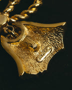 "Christian Dior" 80's-90's Gold tone ribbon tassel brooch