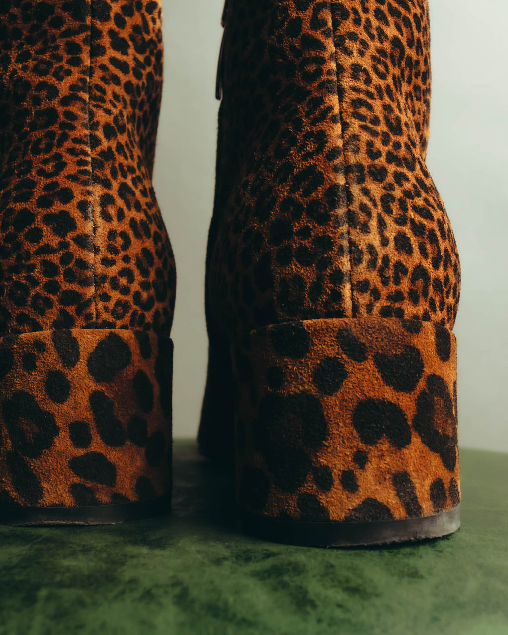 "Sergio Rossi" 2010's Leopard pattern leather ankle boots