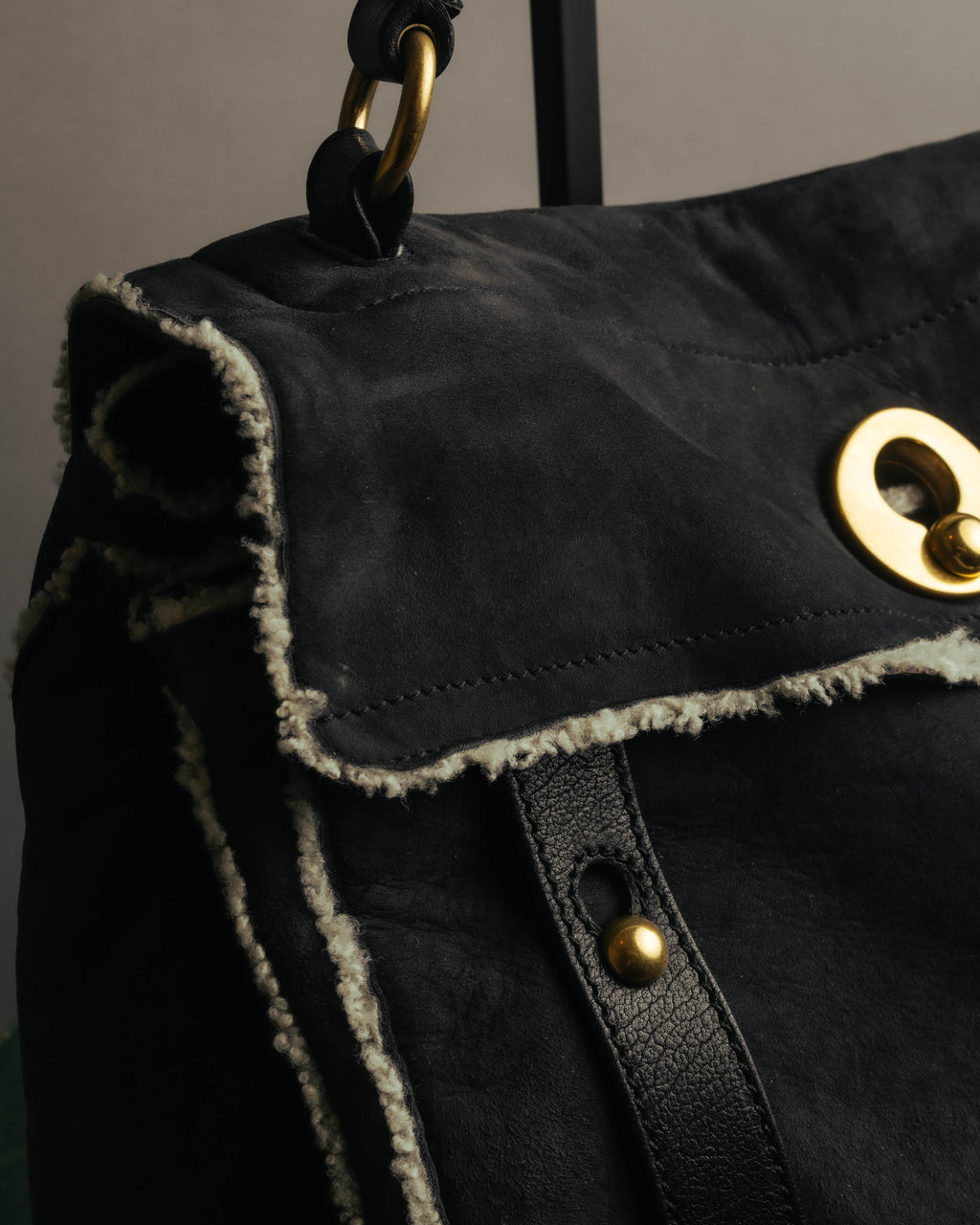 "Yves Saint Laurent" 00's-10's Shearling leather shoulder bag