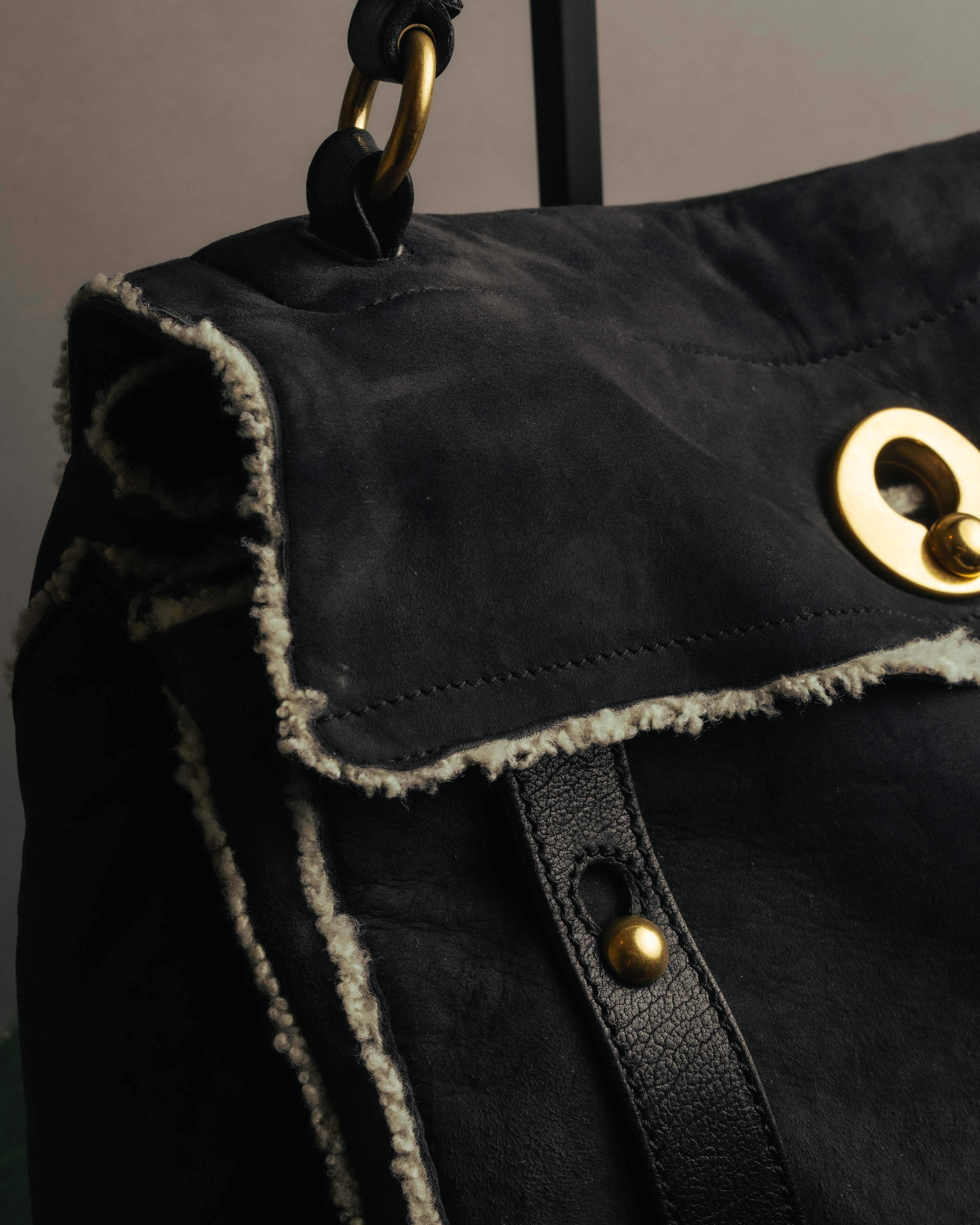 "Yves Saint Laurent" 00's-10's Shearling leather shoulder bag