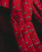 "Hermès" 80's-90's Patterned silk scarf tie