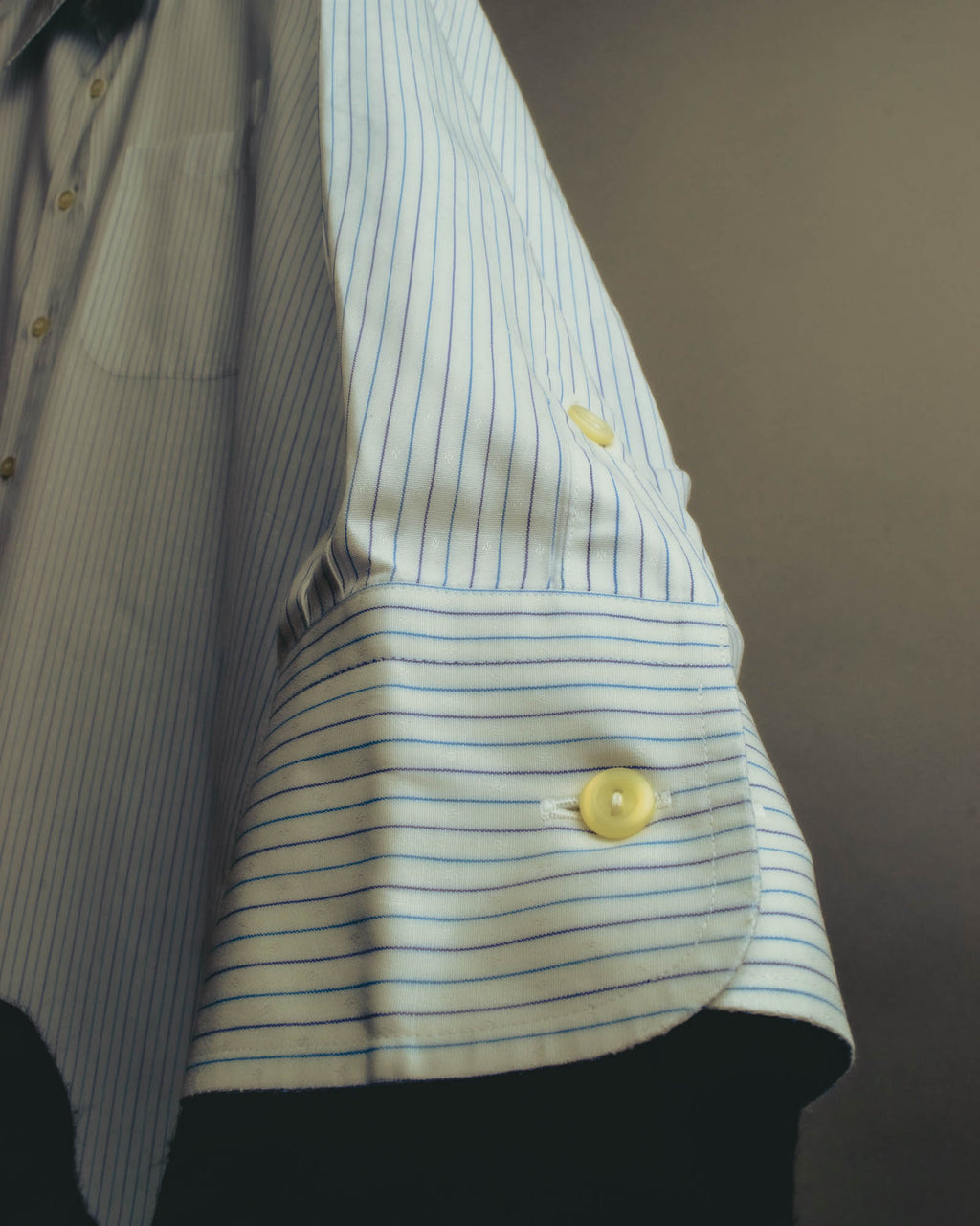 "Yves Saint Laurent" 80's-90's Striped monogram dress shirt