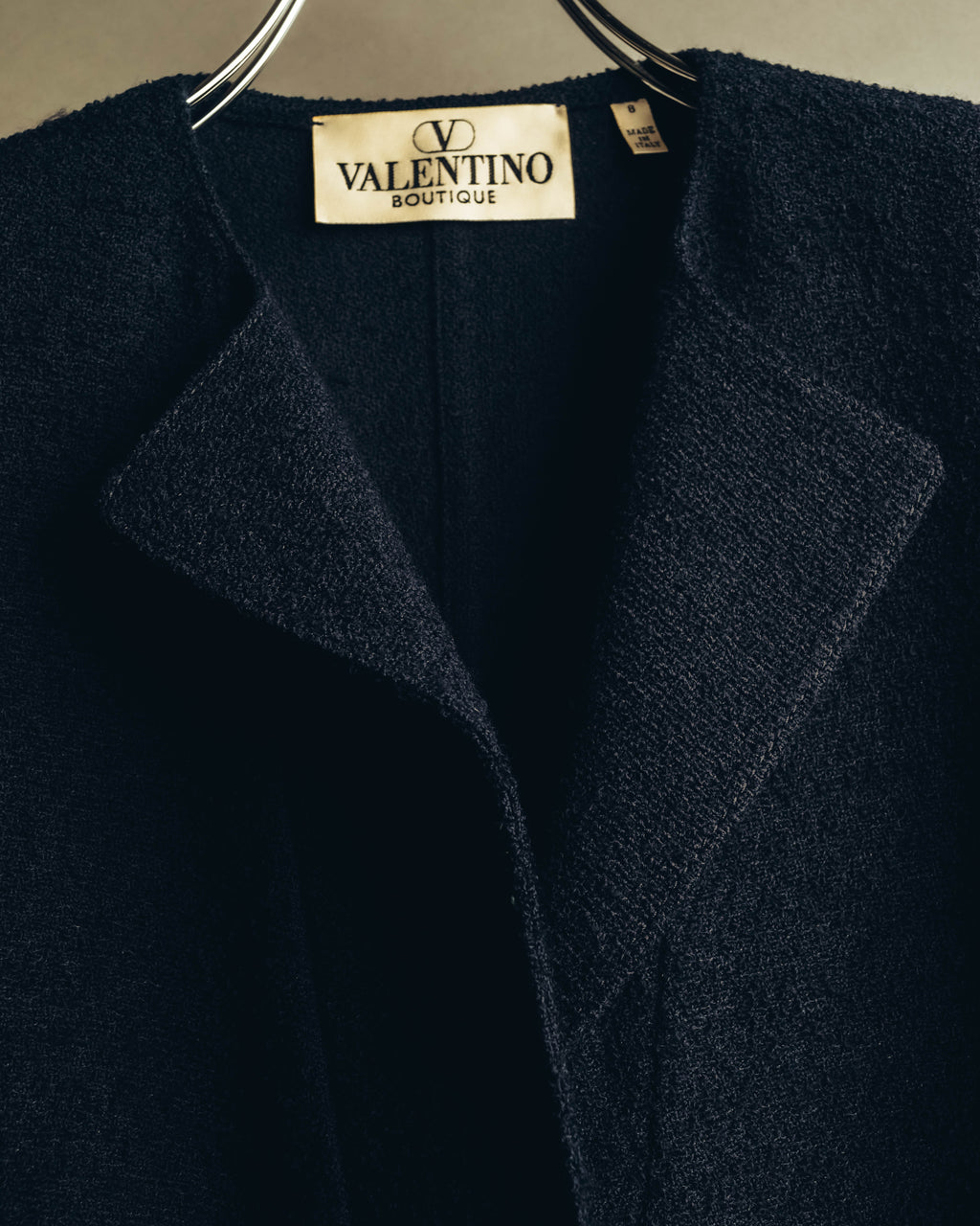"VALENTINO BOUTIQUE" 80's-90's Textured wool blend boucle coat