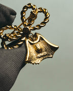 "Christian Dior" 80's-90's Gold tone ribbon tassel brooch