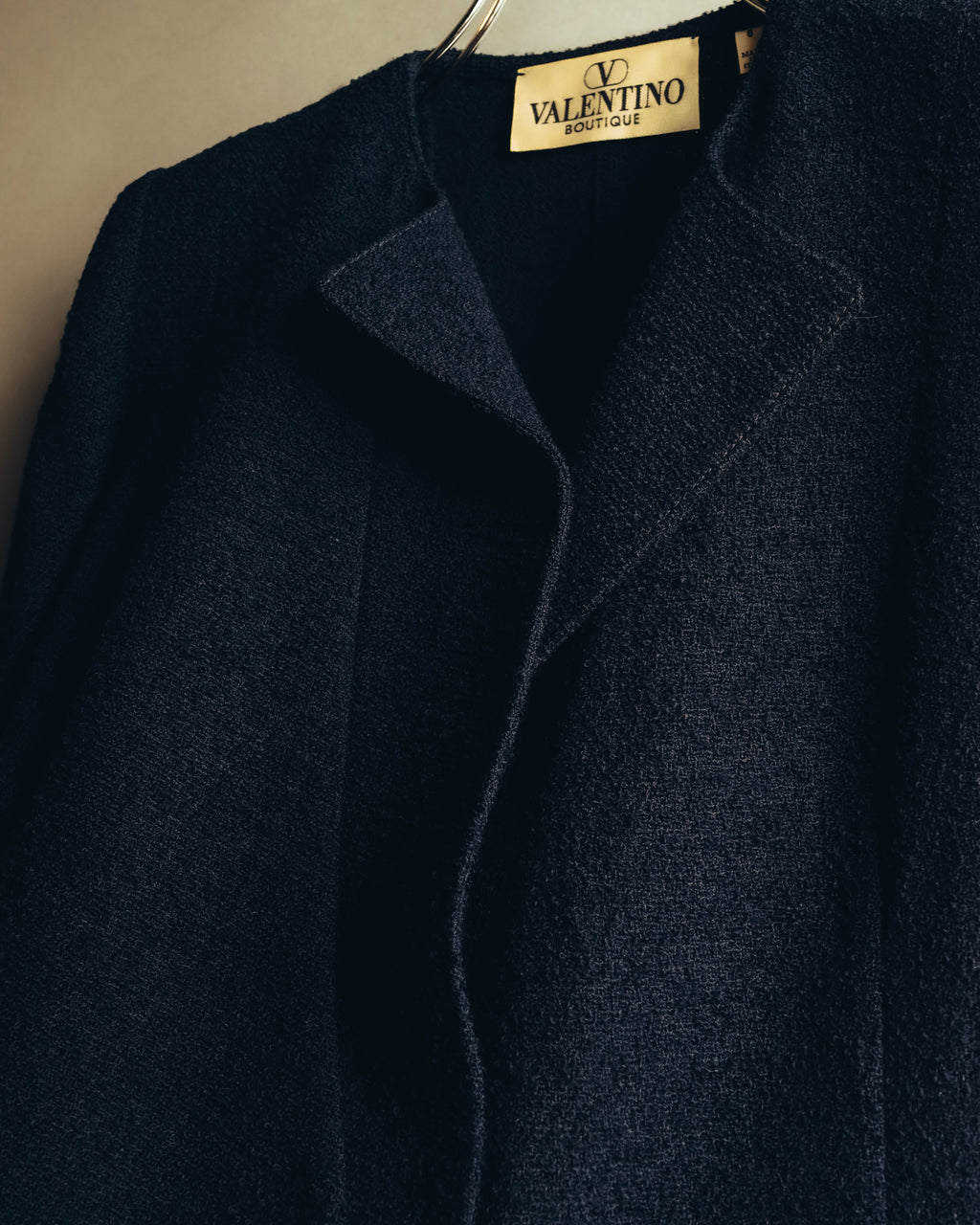 "VALENTINO BOUTIQUE" 80's-90's Textured wool blend boucle coat
