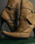 "Bottega Veneta" 00's Strappy pointed leather ankle boots