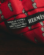 "Hermès" 80's-90's Patterned silk scarf tie