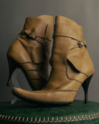 "Bottega Veneta" 00's Strappy pointed leather ankle boots