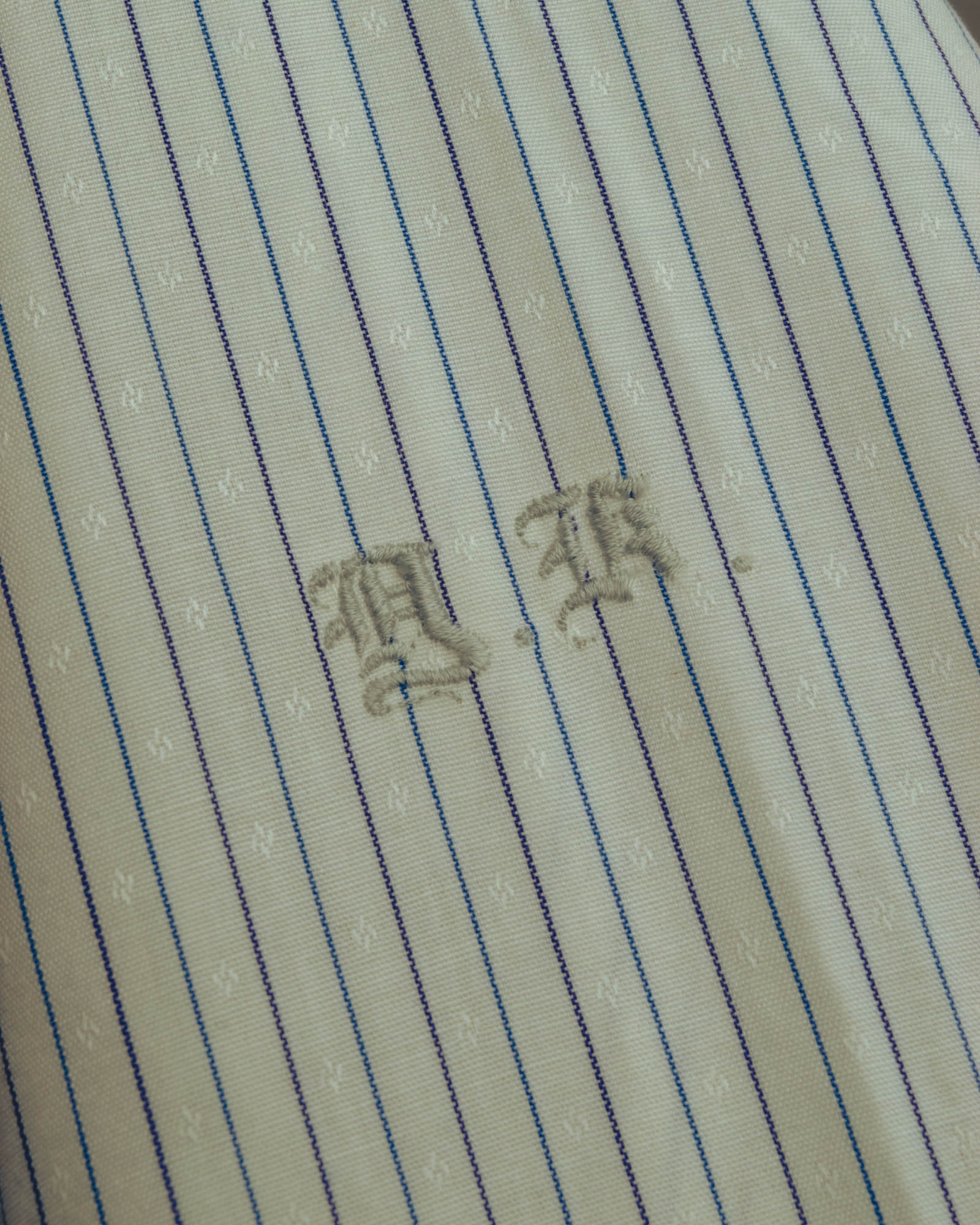 "Yves Saint Laurent" 80's-90's Striped monogram dress shirt
