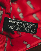 "Hermès" 80's-90's Patterned silk scarf tie