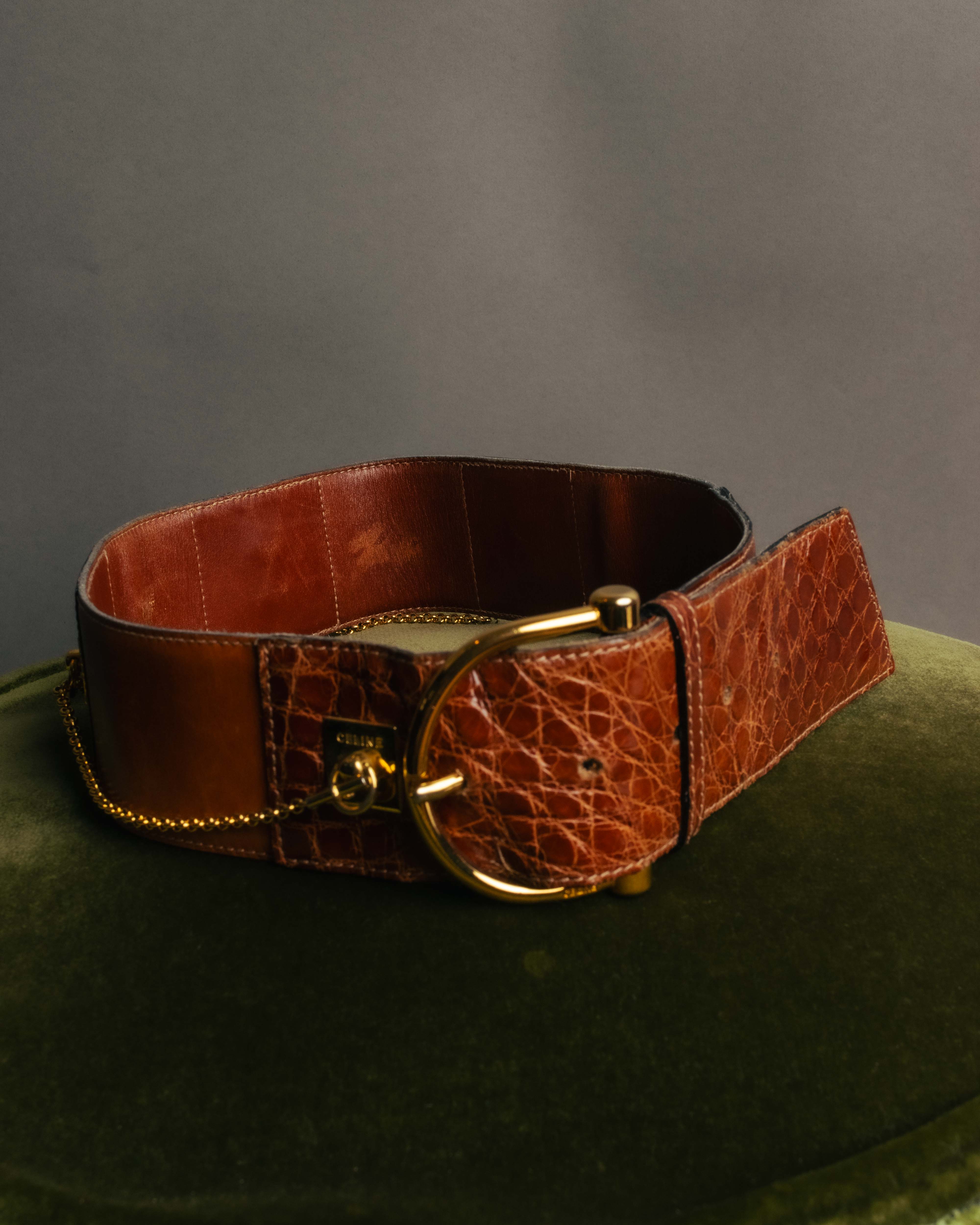 CELINE“ 2019-22 Crocodile embossed statement belt – MOOD