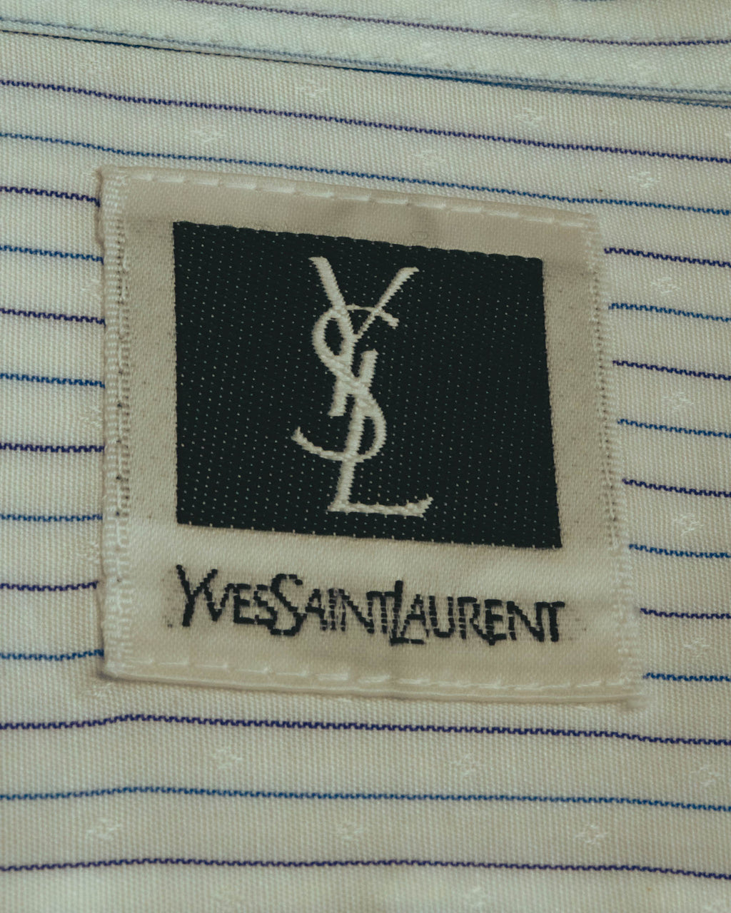 "Yves Saint Laurent" 80's-90's Striped monogram dress shirt