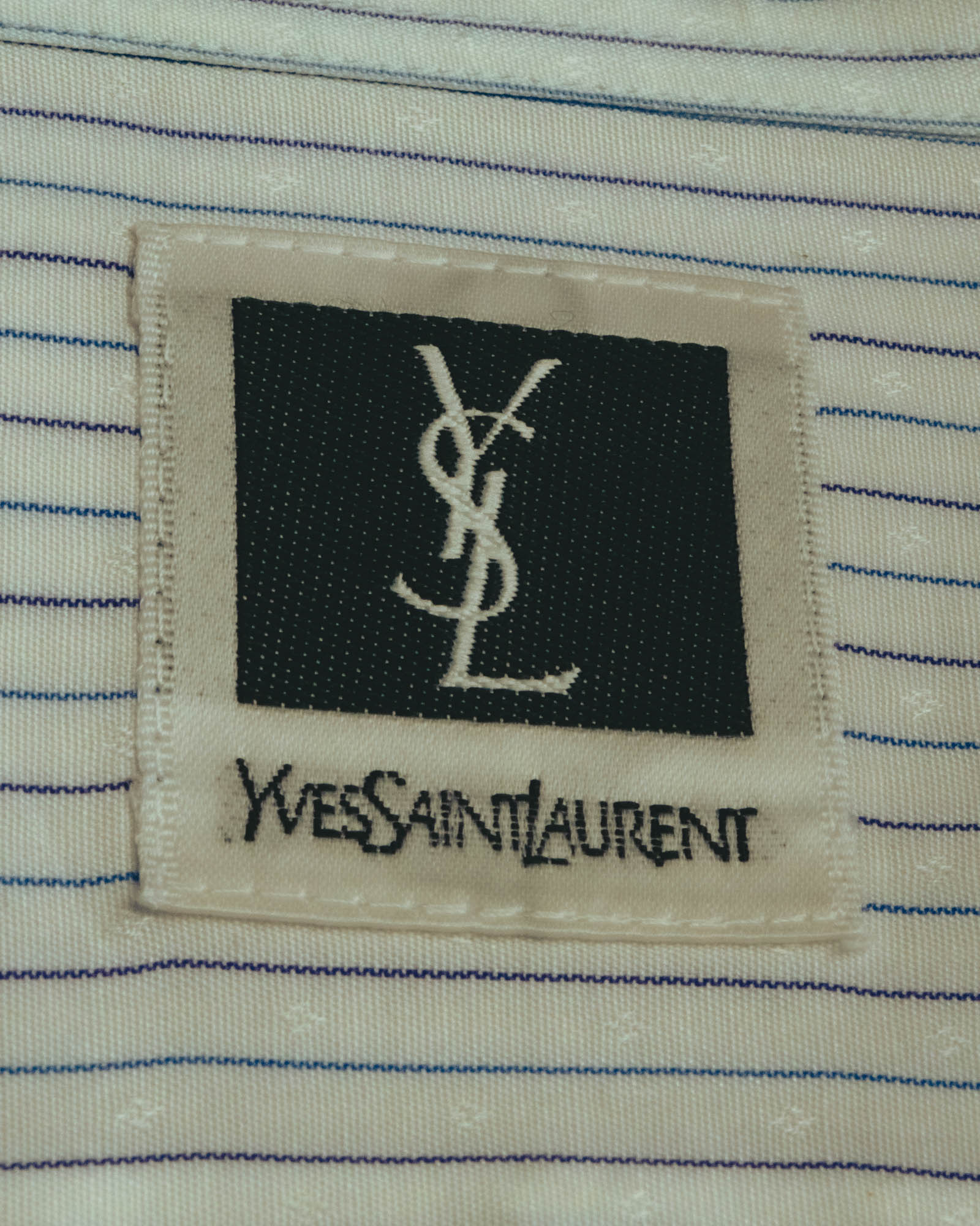 "Yves Saint Laurent" 80's-90's Striped monogram dress shirt