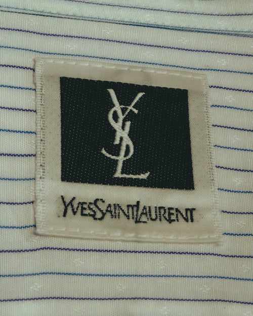 "Yves Saint Laurent" 80's-90's Striped monogram dress shirt