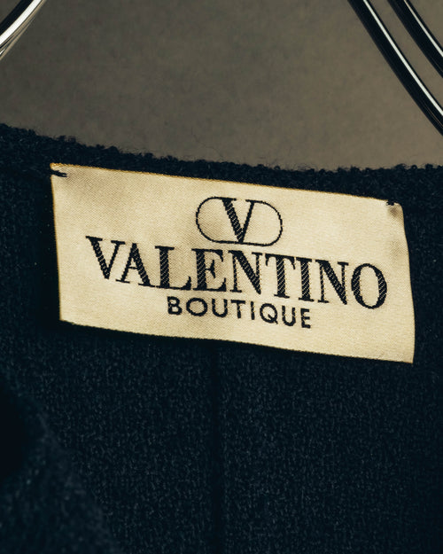 "VALENTINO BOUTIQUE" 80's-90's Textured wool blend boucle coat