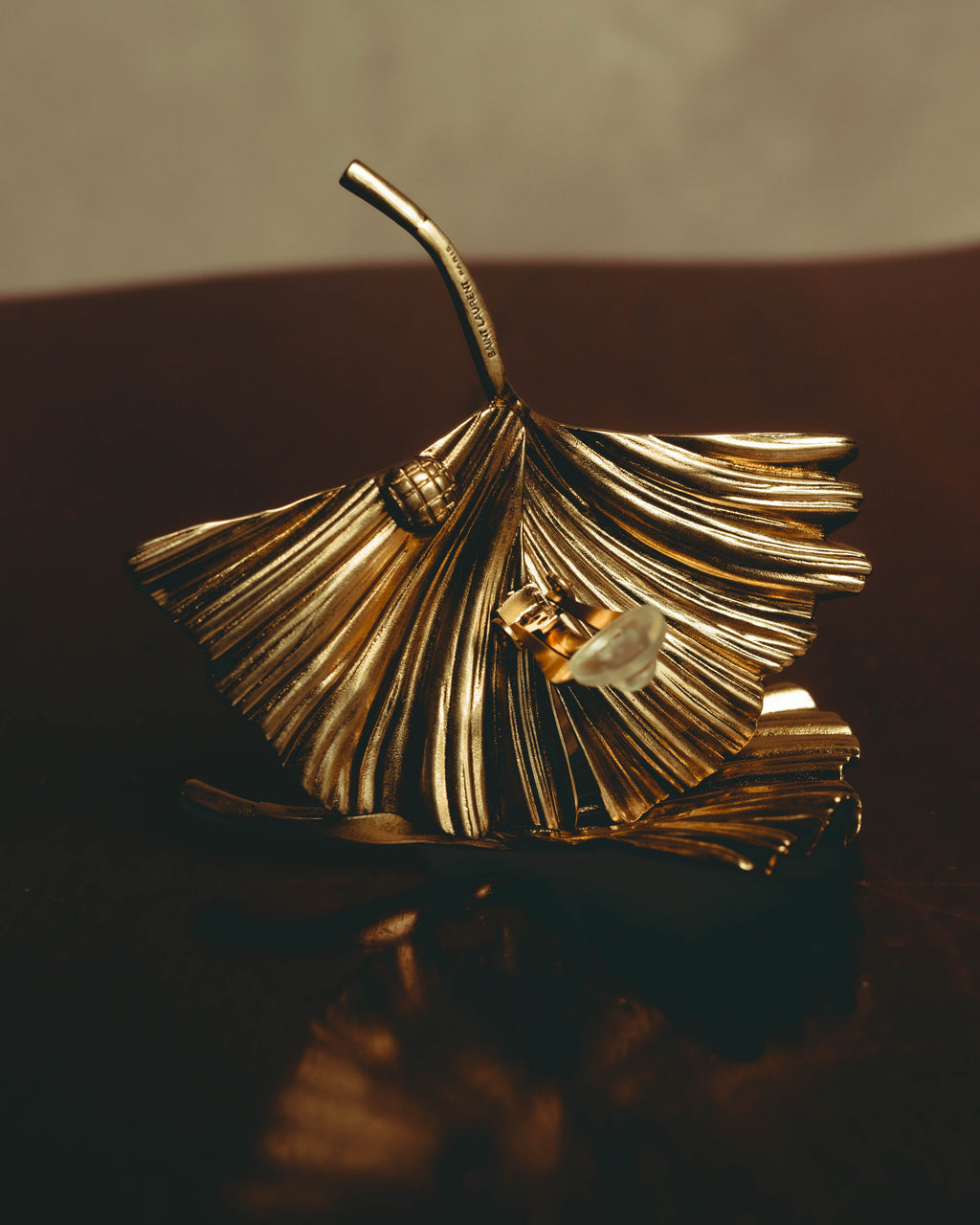 –SPECIAL– "SAINT LAURENT" 20's Sculptural triple palm leaf clip-on earrings