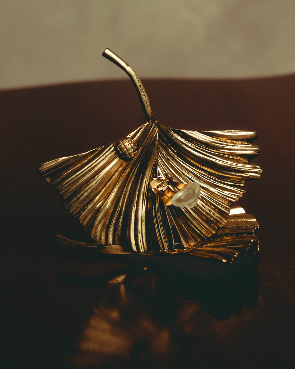 –SPECIAL– "SAINT LAURENT" 20's Sculptural triple palm leaf clip-on earrings