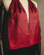 "Hermès" 80's-90's Patterned silk scarf tie