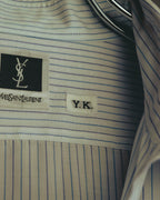 "Yves Saint Laurent" 80's-90's Striped monogram dress shirt
