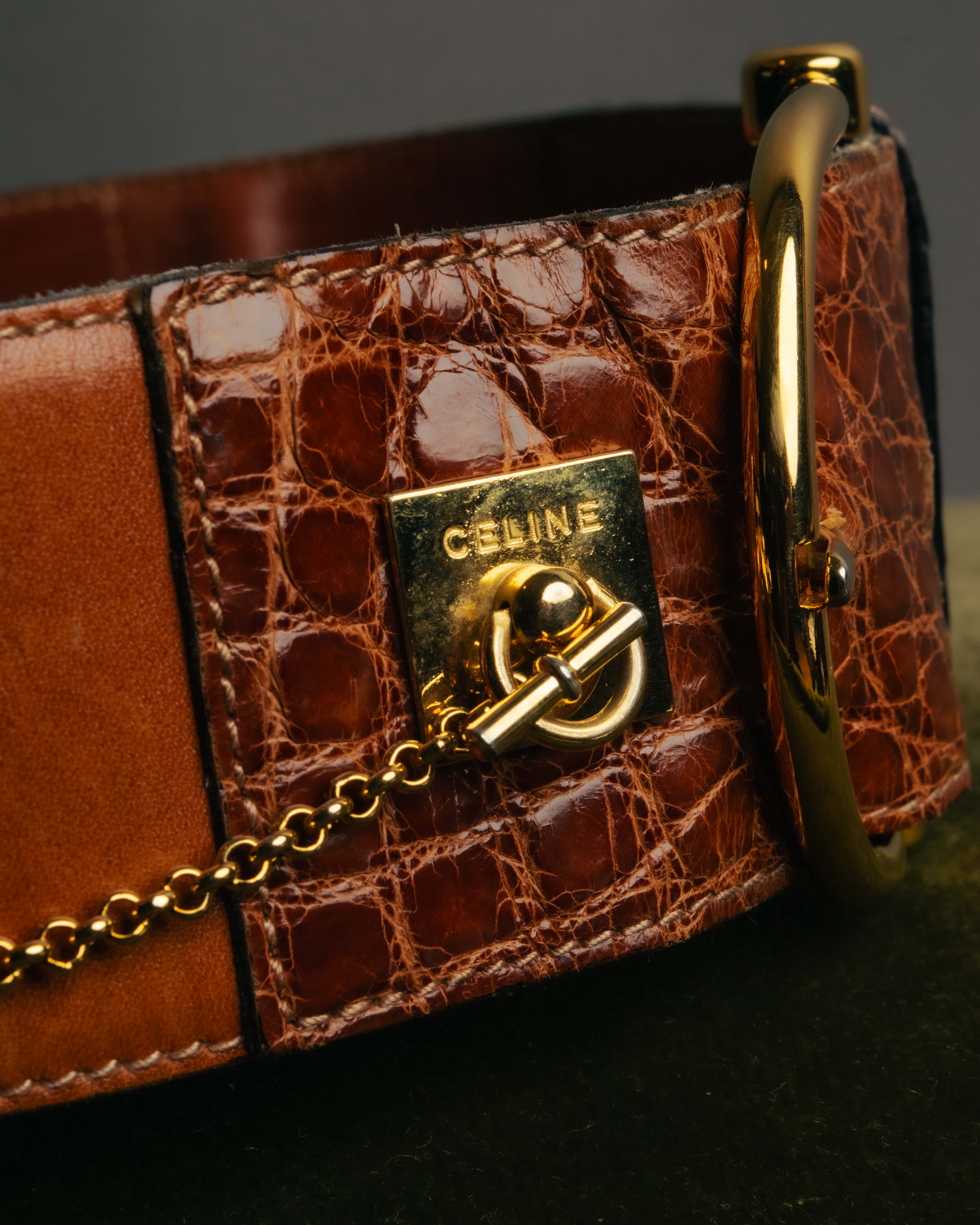 CELINE“ 2019-22 Crocodile embossed statement belt – MOOD