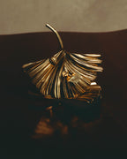 –SPECIAL– "SAINT LAURENT" 20's Sculptural triple palm leaf clip-on earrings