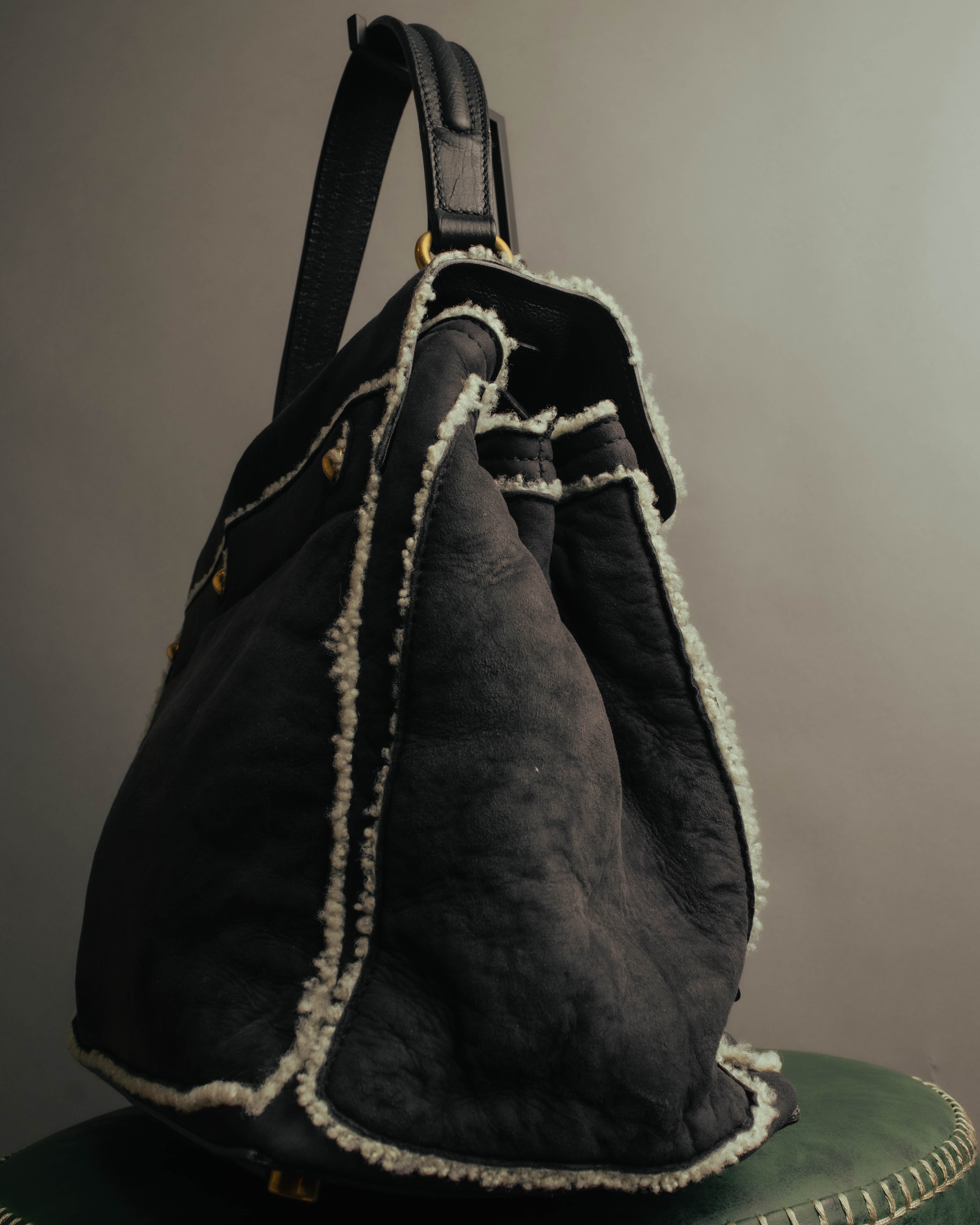 "Yves Saint Laurent" 00's-10's Shearling leather shoulder bag