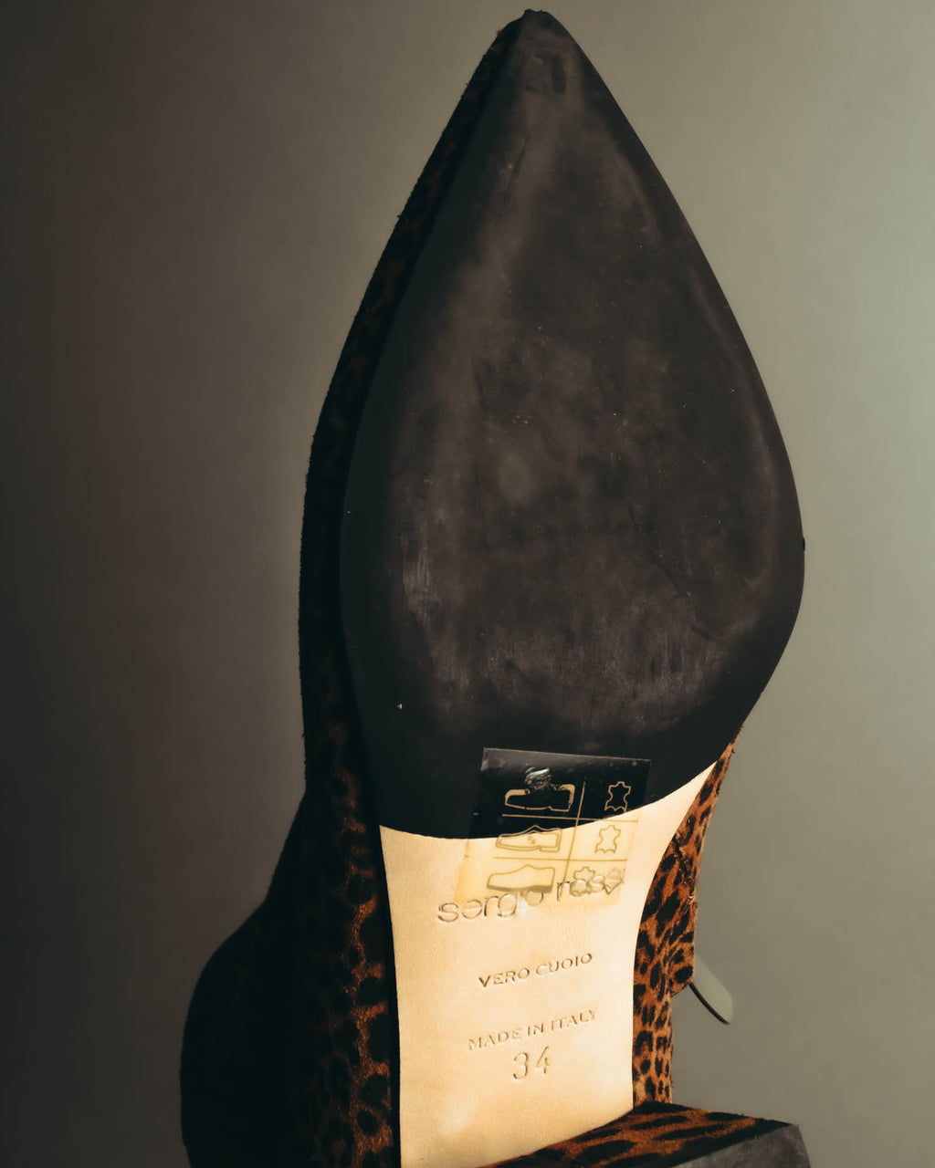 "Sergio Rossi" 2010's Leopard pattern leather ankle boots