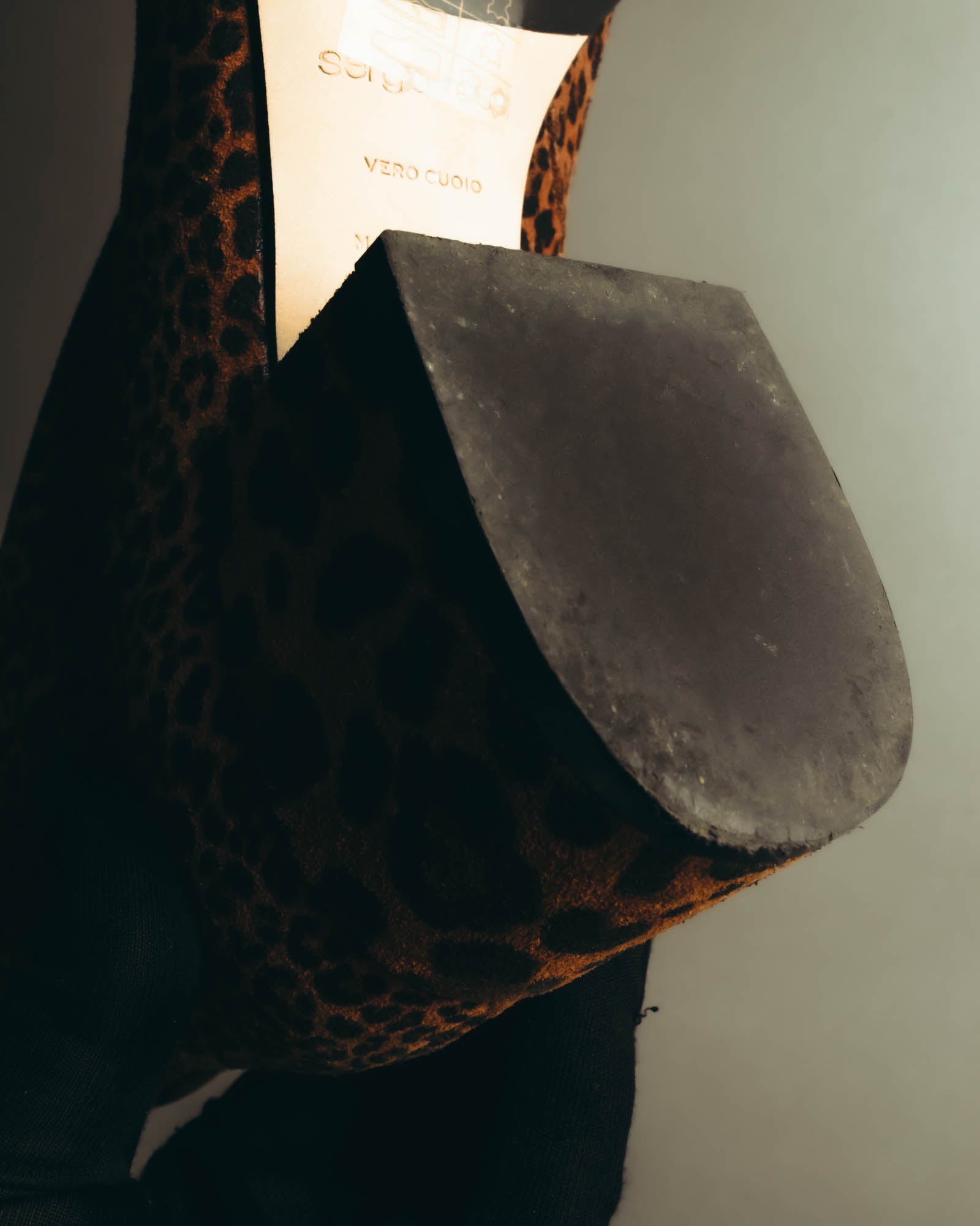 "Sergio Rossi" 2010's Leopard pattern leather ankle boots