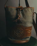 "LOEWE" 90's Decorative suede leather bucket bag