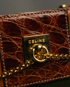 “CELINE“ 2019-22 Crocodile embossed statement belt