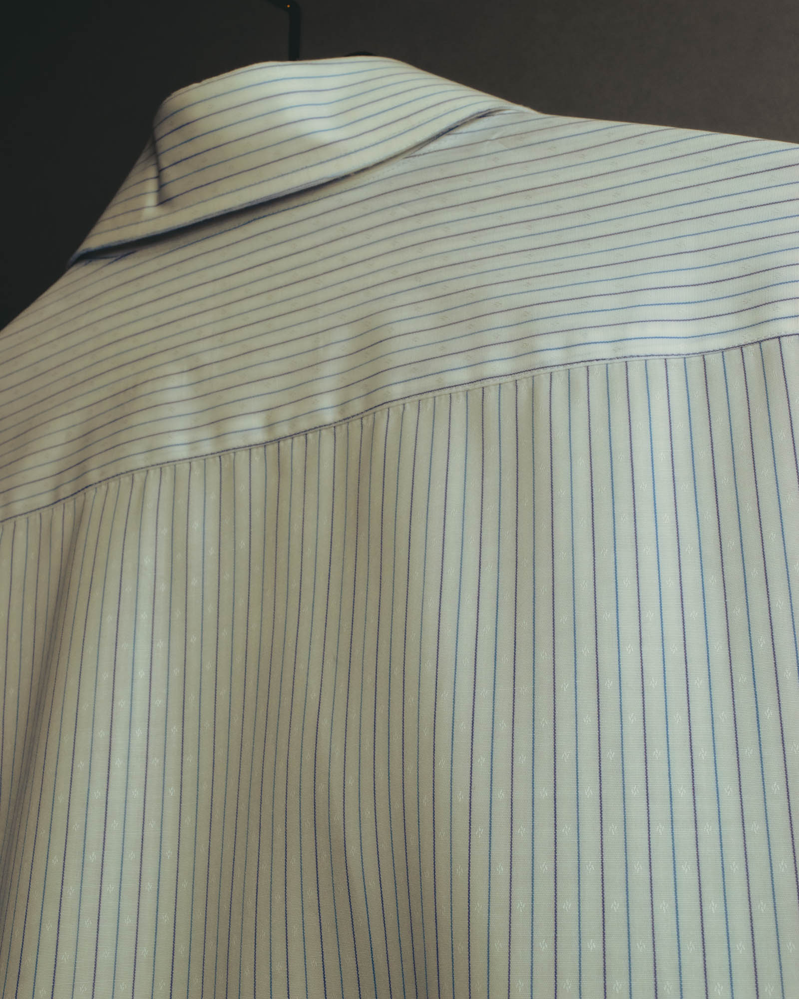 "Yves Saint Laurent" 80's-90's Striped monogram dress shirt